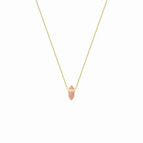 Naszyjnik z kwarcem truskawkowym – srebro 925