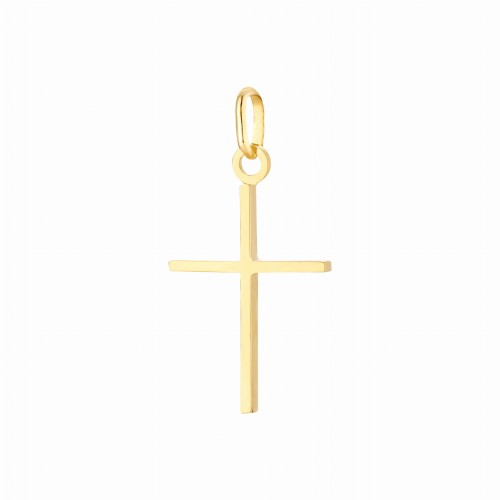 Krzyżyk gładki 3D 18 mm (złoto próby 585)