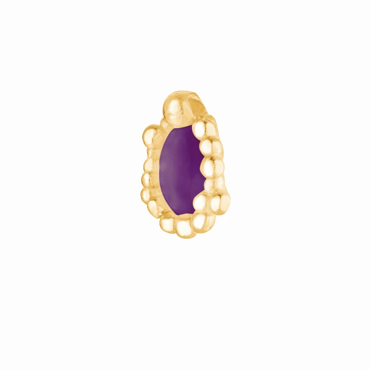 Zawieszka Bubbles z naturalnym ametystem srebro 925 pozłacane 24K