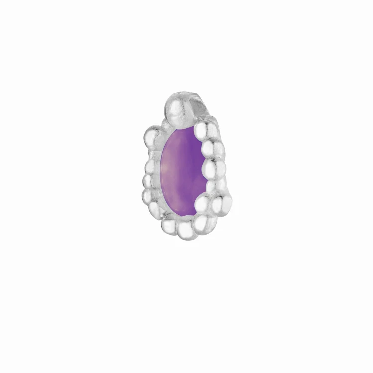 Zawieszka Bubbles z naturalnym ametystem srebro 925 rodowane