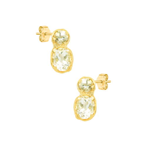 Kolczyki Dual Crystal srebro 925 pozłacane