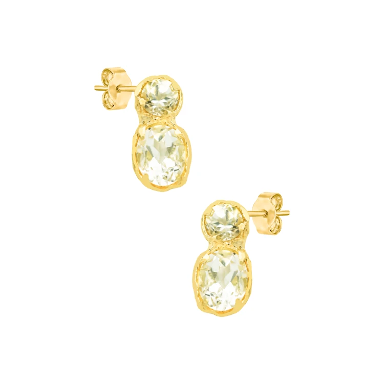 Kolczyki Dual Crystal srebro 925 pozłacane